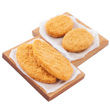 Kipschnitzel naturel, saté of krokant,
kipburger of kip cordon bleu
2 pakjes van 2 stuks à 100-125 gram